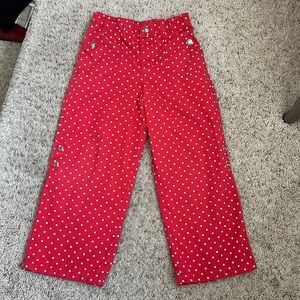 GIRLS CARTERS red/white polka dot pants/Capri size 5